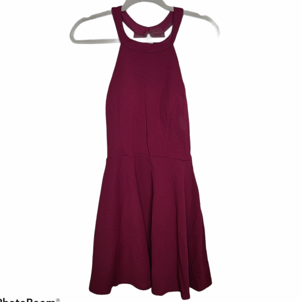 Speechless Dark Red A Line Dress Bow Back Halter Dress NWT Large XL